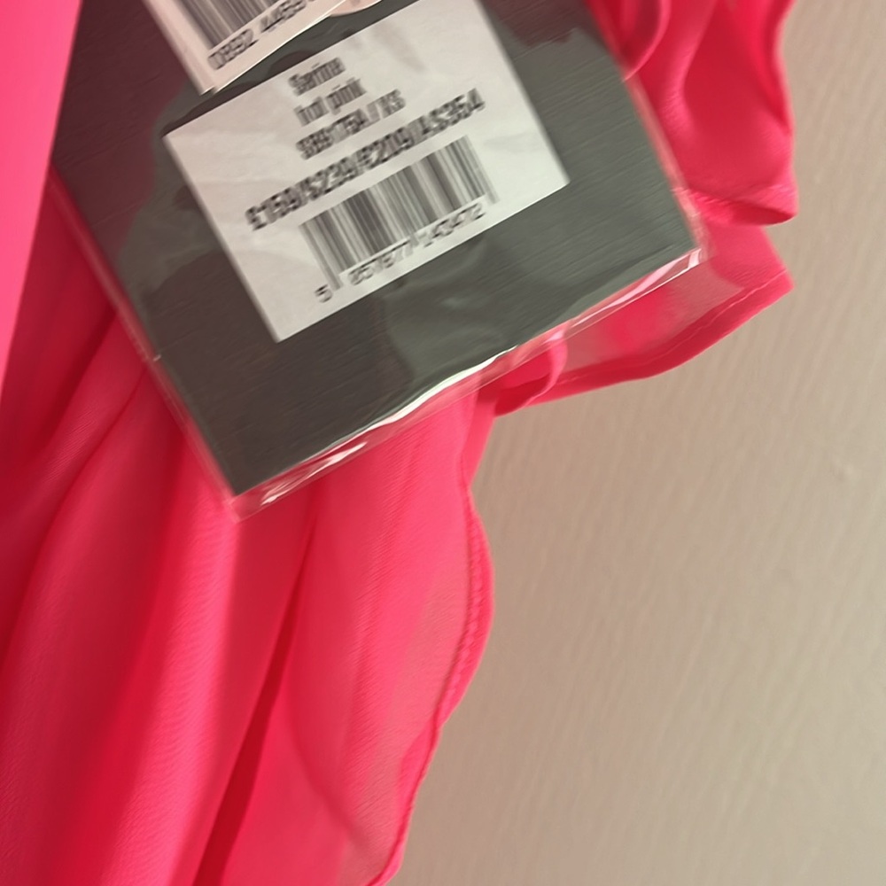 NWT House of CB Sarina Fuchsia Hot Pink Ruffle Strapless Maxi Dress XS - Picture 8 of 8